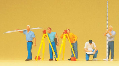 Preiser 10512 HO Scale Working People -- Surveyors pkg(5)
