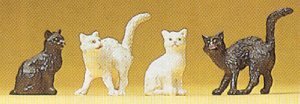Preiser 47063 1/25 Scale Domestic Animal Figures- Assorted Cats