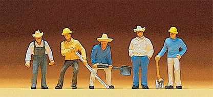 Preiser 10031 HO Scale Railroad Personnel -- Track Workers pkg(5)