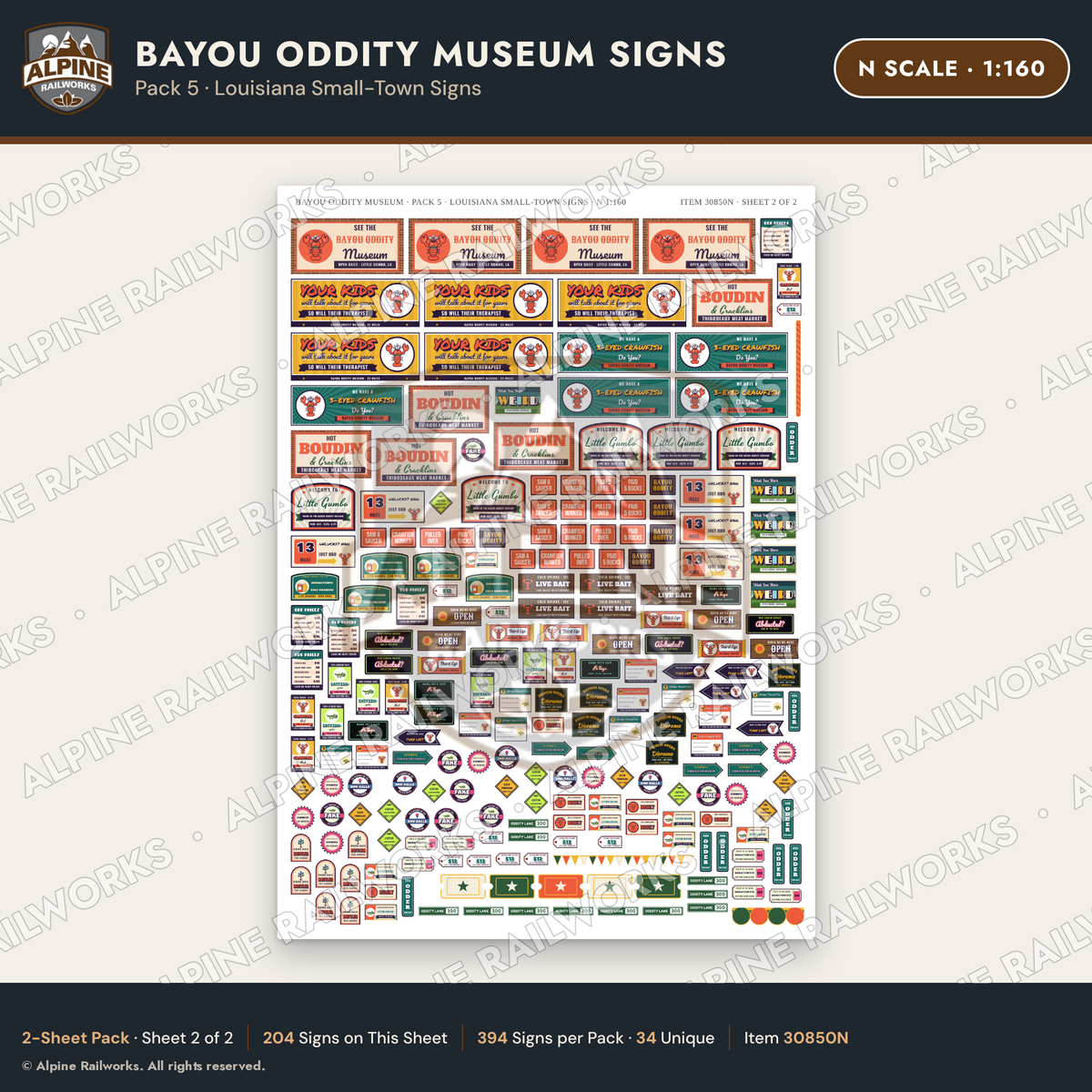 Alpine Railworks 30850N N Scale Roadside Signs - Oddity Museum