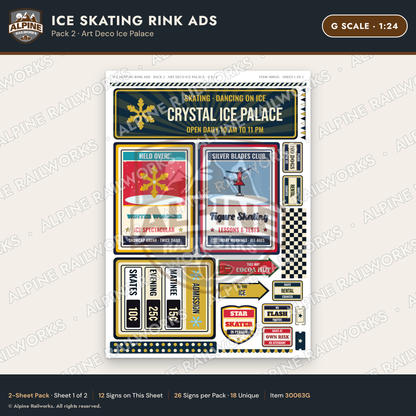 Alpine Railworks 30063G G Scale Ice Skating Rink Ads