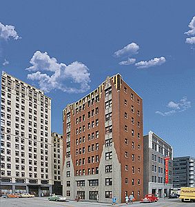 Walthers Cornerstone 933-3770 HO Scale City Apartment Background Building -- Kit