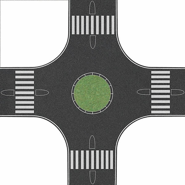 Busch 1101 HO Scale Streets/Roadway 4-Way Roundabout (Traffic Circle)