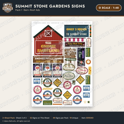 Alpine Railworks 30554O O Scale Roadside Signs - Rock Garden