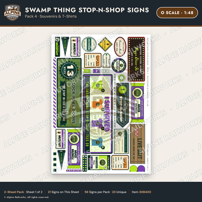 Alpine Railworks 30843O O Scale Roadside Signs - Swamp Monster Store