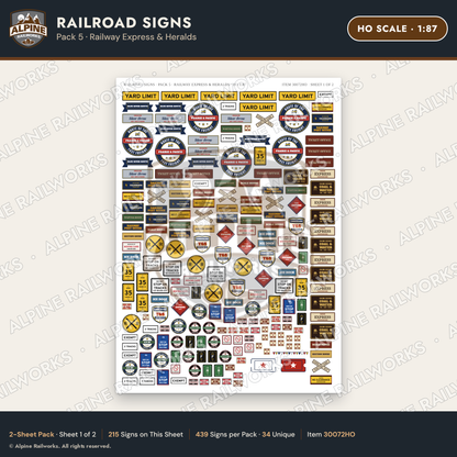 Alpine Railworks 30072HO HO Scale Railroad Signs - Railway Express
