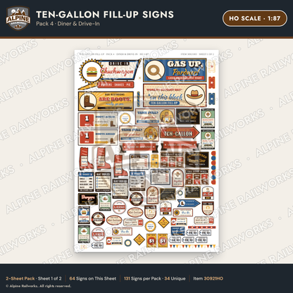 Alpine Railworks 30921HO HO Scale Roadside Signs - Cowboy Hat