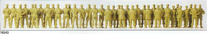Preiser 16543 HO Scale Unpainted Figures -- Soldiers Walking & Standing pkg(39)