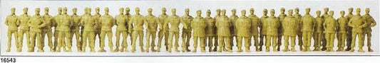 Preiser 16543 HO Scale Unpainted Figures -- Soldiers Walking & Standing pkg(39)