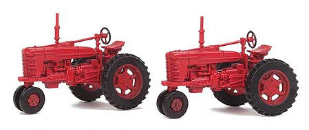 Walthers SceneMaster 949-4160 HO Scale Farm Tractor 2-Pack - Assembled -- Red