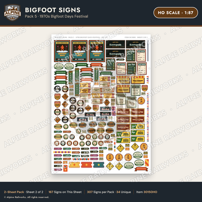 Alpine Railworks 30150HO HO Scale Bigfoot Signs