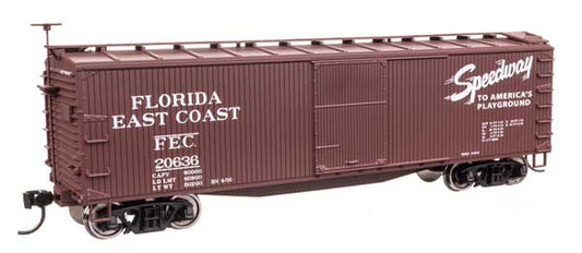 Walthers Mainline 910-40181 HO Scale 40' Wood Boxcar RTR FEC #20636