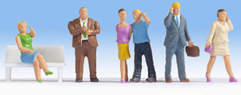 Noch 15574 HO Scale People w/Cell Phones -- pkg(6)