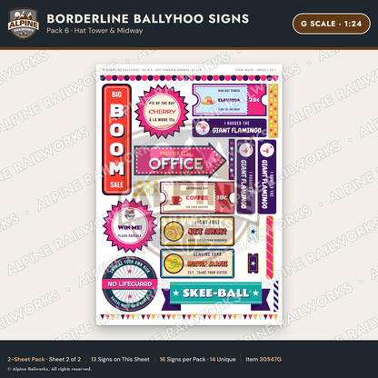 Alpine Railworks 30547G G Scale Roadside Signs - Border Tourist Stop