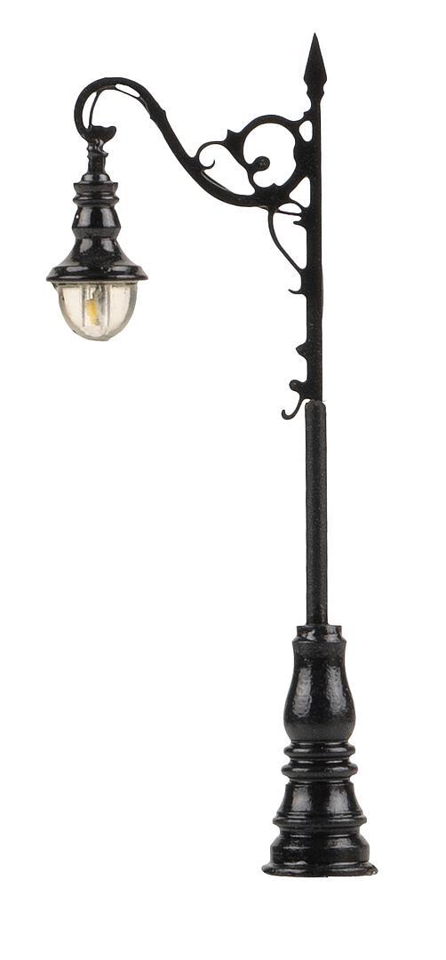 Faller 272227 N Scale LED Wrought-Iron Arc Luminaire, Cold White