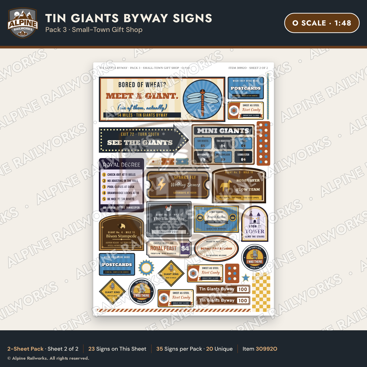 Alpine Railworks 30992O O Scale Roadside Signs - Scrap Metal Giants