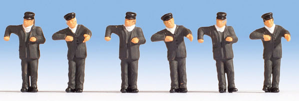 Noch 36281 N Scale Steam Locomotive Crewmen- Black Uniforms pkg(6)