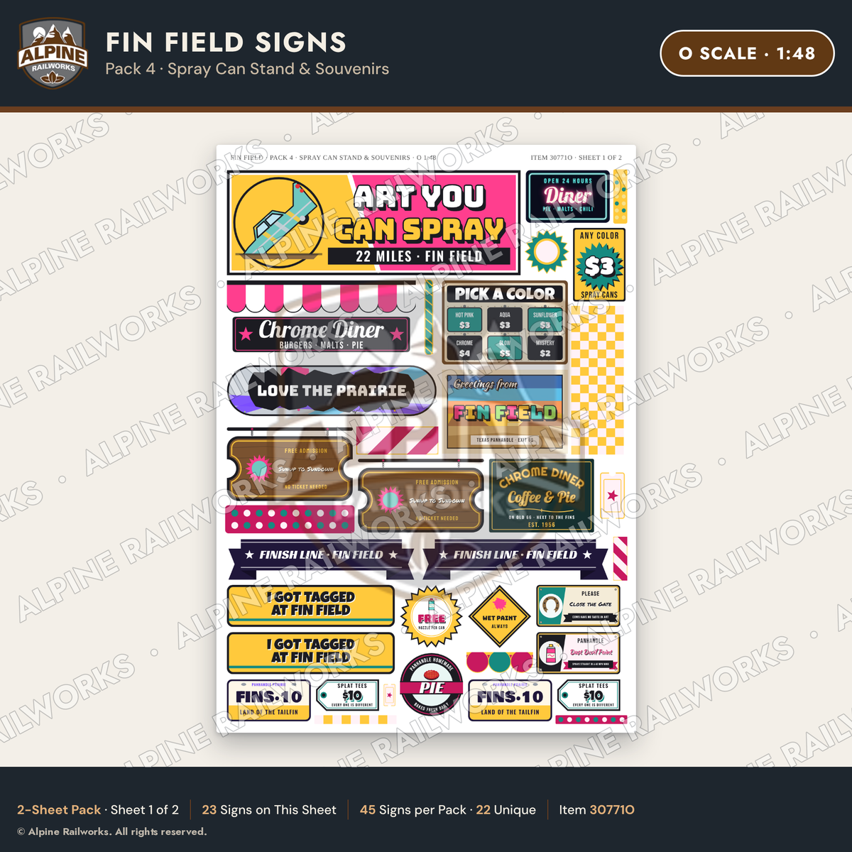 Alpine Railworks 30771O O Scale Roadside Signs - Buried Car Art
