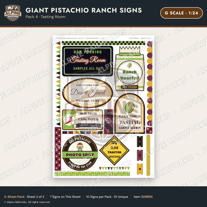 Alpine Railworks 30981G G Scale Roadside Signs - Giant Pistachio