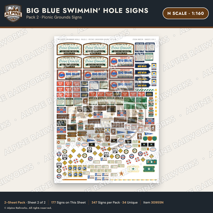 Alpine Railworks 30955N N Scale Roadside Attraction Signs - Blue Whale