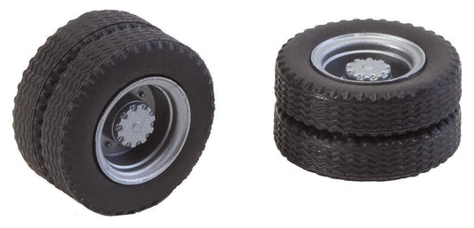 Faller 163101 HO Car System 2 Twin Tyres & Lorry Rims Wheel Set