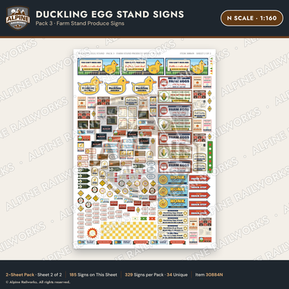 Alpine Railworks 30884N N Scale Roadside Signs - Giant Duck Farm Stand