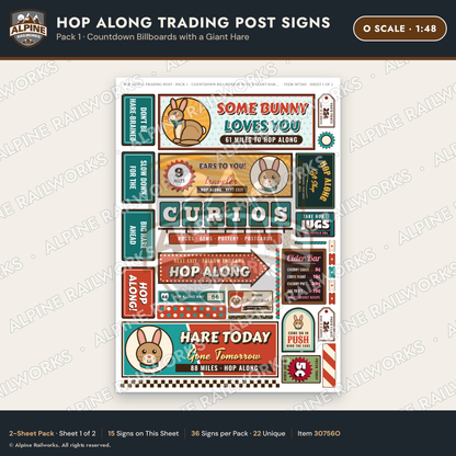 Alpine Railworks 30756O O Scale Roadside Signs - Trading Post
