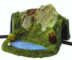 Noch 44670 Z Scale Tunnel -- SIngle Track, Curved with Pond