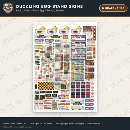Alpine Railworks 30883N N Scale Roadside Signs - Giant Duck Farm Stand