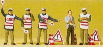 Preiser 10419 HO Scale People Working -- Policemen w/Warning Vests