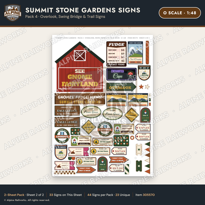 Alpine Railworks 30557O O Scale Roadside Signs - Rock Garden