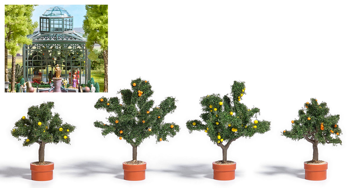 Busch 6619 HO Scale Potted Citrus Trees, pkg(4)