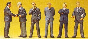 Preiser 10380 HO Scale Passengers -- Businessmen pkg(6)
