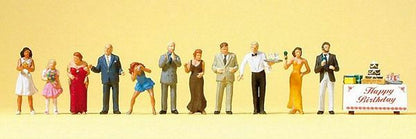 Preiser 10554 HO Scale Pedestrians -- Birthday Party Goers pkg(12)