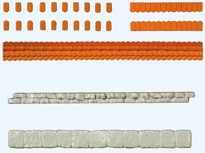 Preiser 18218 HO Scale Parapet Weathering Tiles -- For Quarrystone Walls