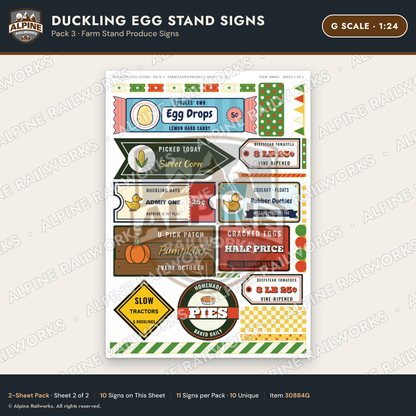 Alpine Railworks 30884G G Scale Roadside Signs - Giant Duck Farm Stand