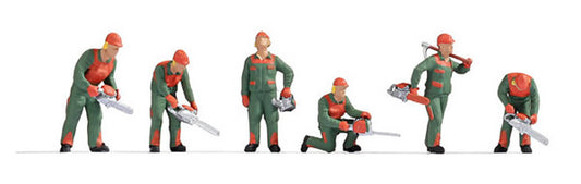 Noch 12956 N Scale Tree Cutting - 6 Lumberjacks with Chainsaws, Sound Circuit