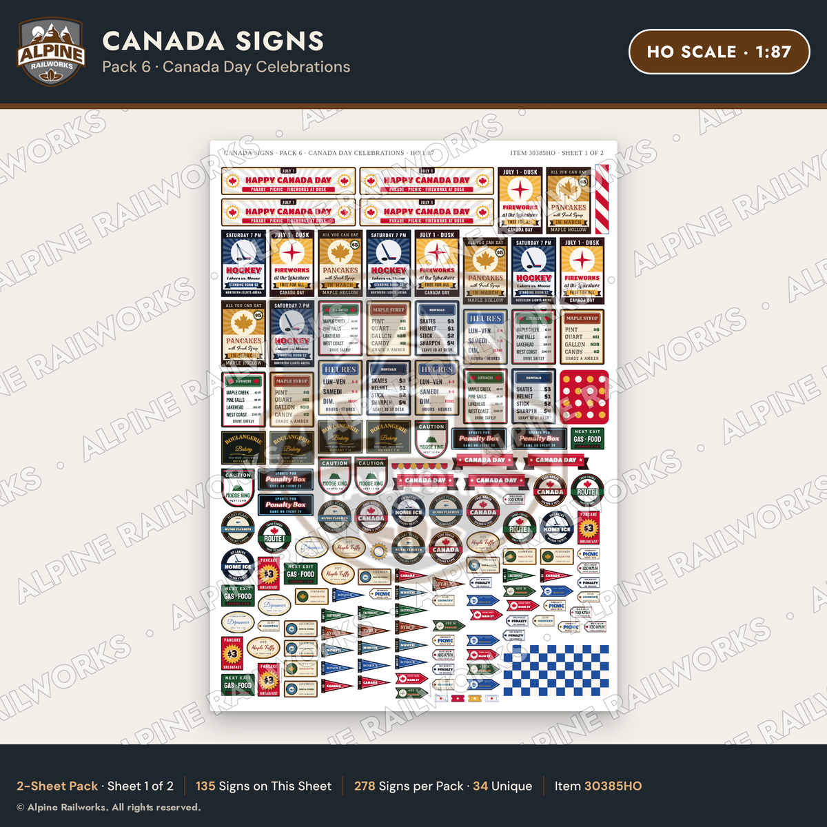 Alpine Railworks 30385HO HO Scale Canada Signs