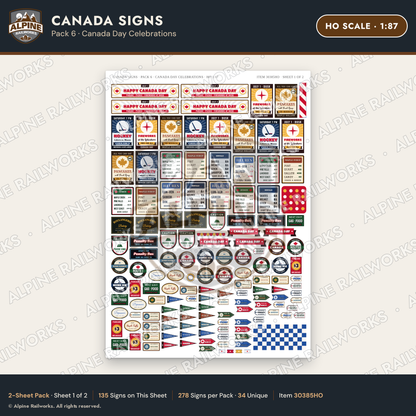 Alpine Railworks 30385HO HO Scale Canada Signs