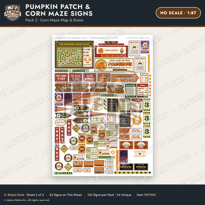 Alpine Railworks 31171HO HO Scale Farm Signs - Pumpkin Patch