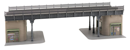 Faller 120581 HO Steel Urban Railway Bridge w/Kiosk Abutments