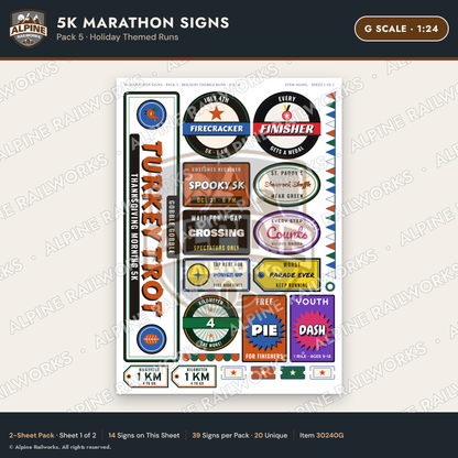 Alpine Railworks 30240G G Scale 5K Marathon Signs