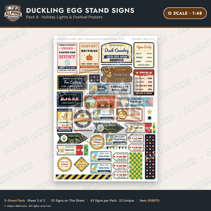 Alpine Railworks 30887O O Scale Roadside Signs - Giant Duck Farm Stand