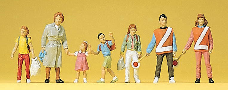 Preiser 10344 HO Scale School Crossing Patrol Figure Set