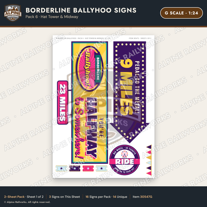 Alpine Railworks 30547G G Scale Roadside Signs - Border Tourist Stop