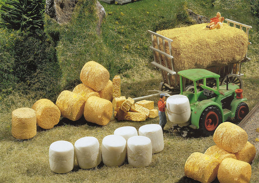 Faller 272562 N Scale Silo & Straw Bales Set, 32 Pieces