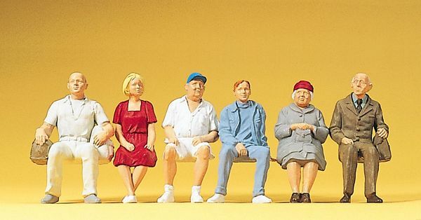 Preiser 45152 G Scale Value Series Figures -- Seated People pkg(6)
