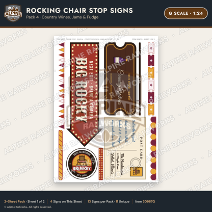 Alpine Railworks 30987G G Scale Roadside Signs - Giant Rocking Chair