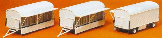 Preiser 20007 HO Scale Circus Wagon Set Kits - Cage Wagoons pkg(3) - Undecorated