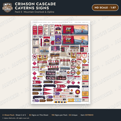Alpine Railworks 30796HO HO Scale Roadside Attraction Signs - Caverns